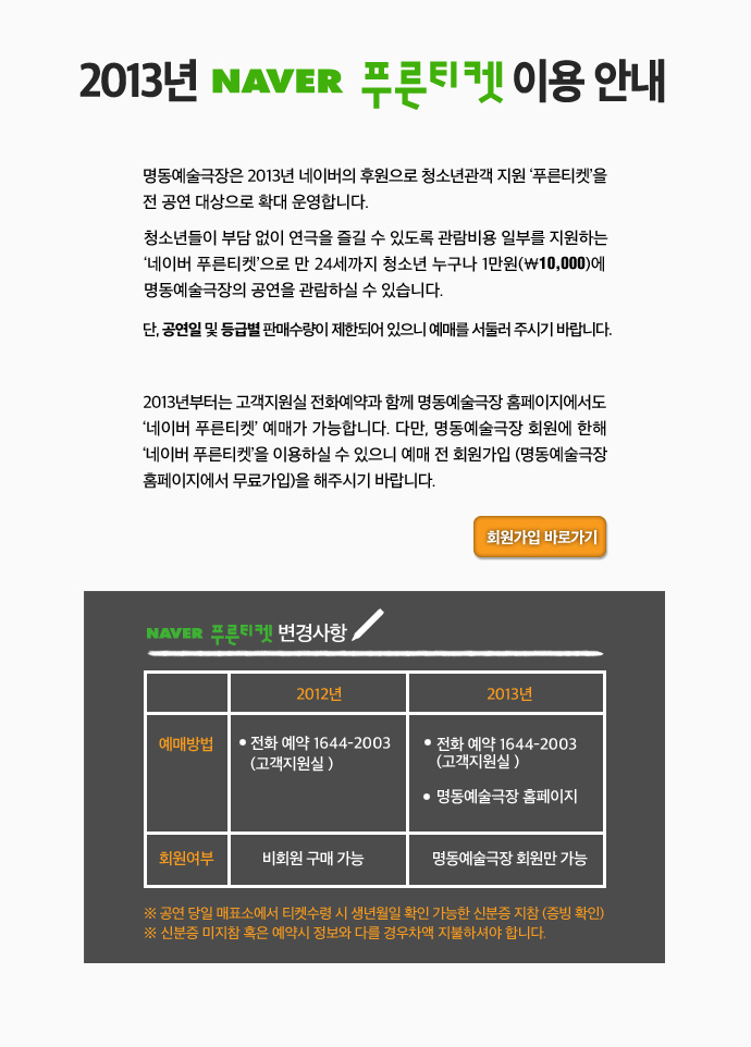 네이버 푸른티켓