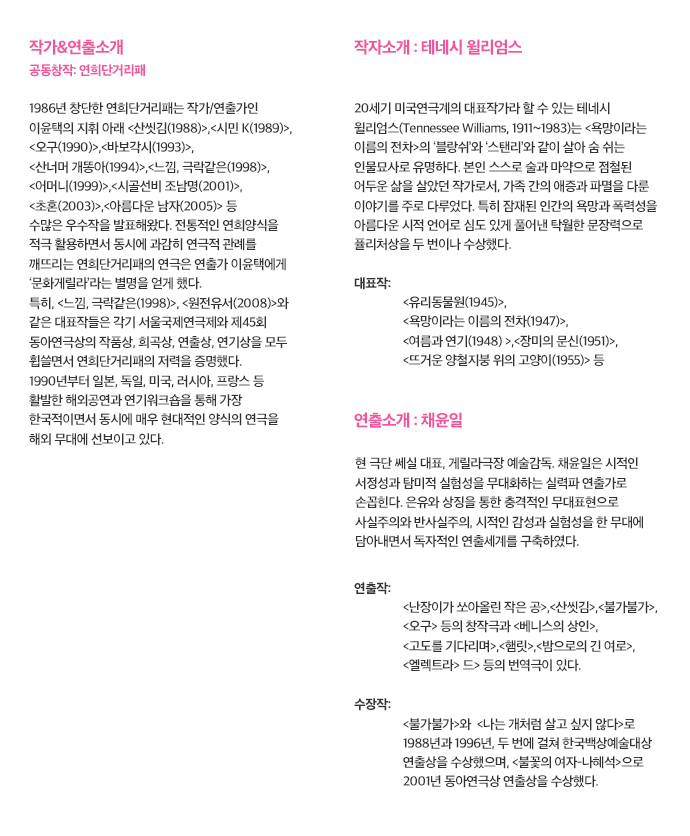 욕망이라는 이름의 전차 작가소개